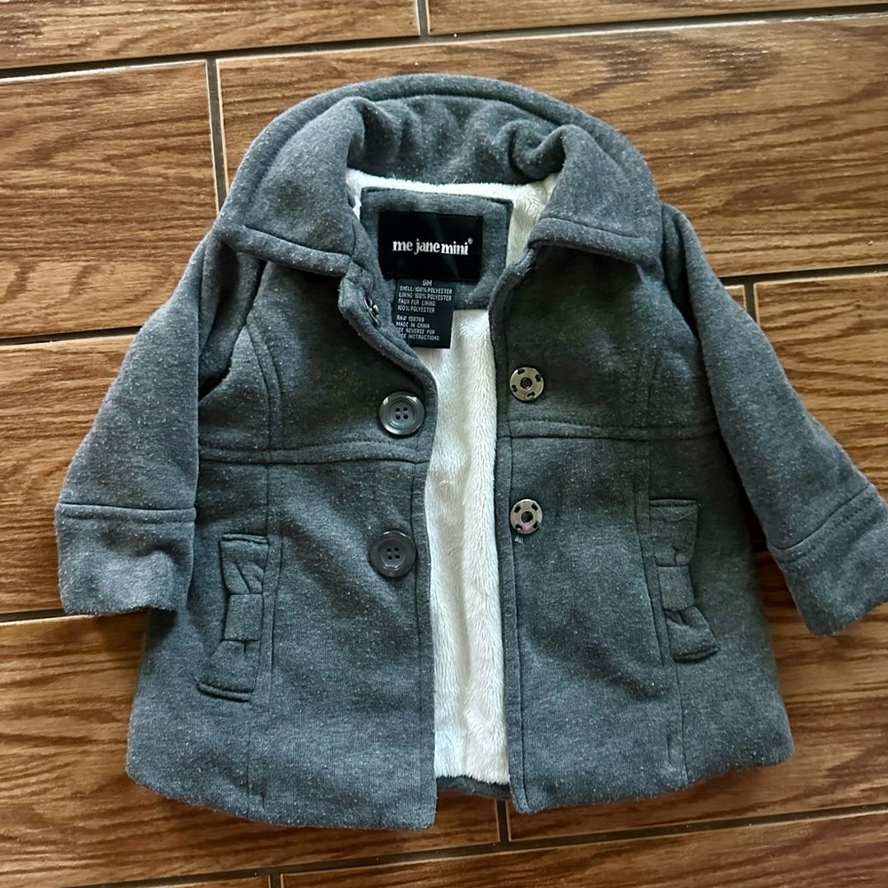 Me Jane Gray Pea Coat Classic Style